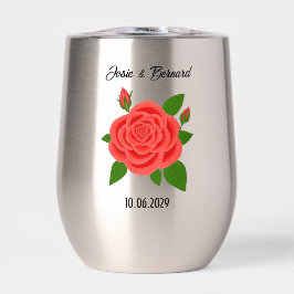 Vaso sin tallo de Rosa Roja