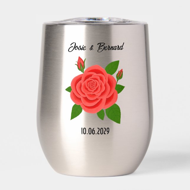 Vaso sin tallo de Rosa Roja (Frente)