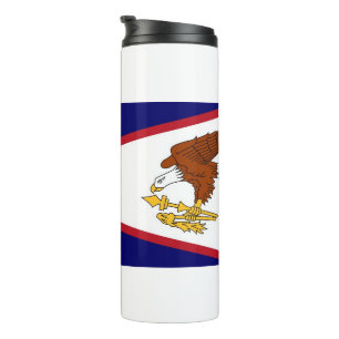 Vaso termal con la bandera de American Samoa, los