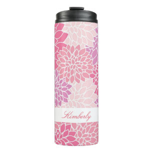 Vaso termal de encargo de las flores rosadas