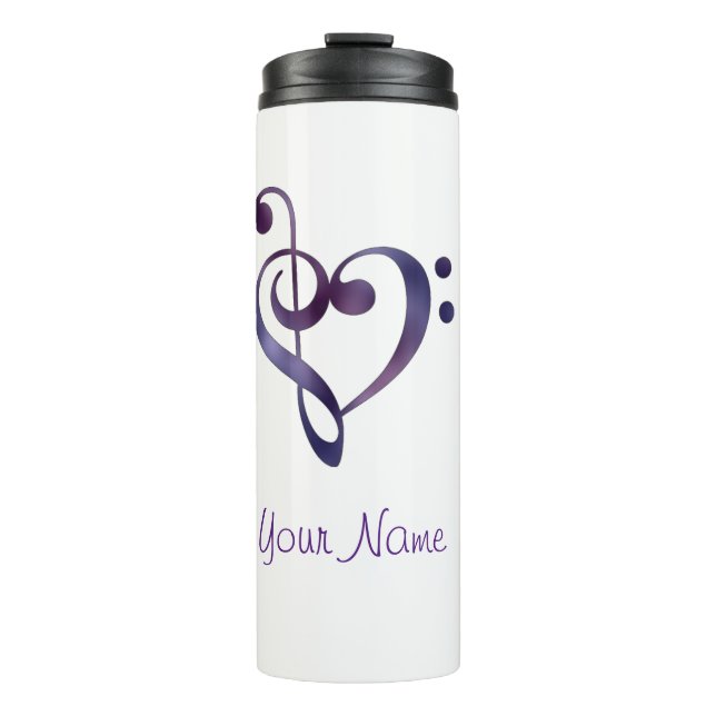 Vaso termal personalizado corazón de la música (Anverso)
