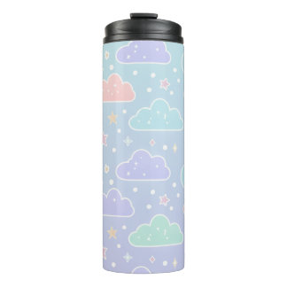 Vaso térmico aislado de nube pastel estética