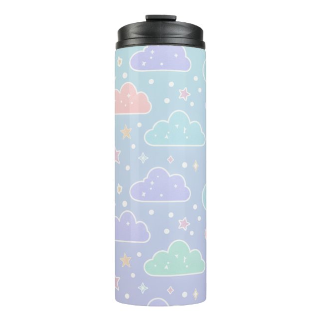 Vaso térmico aislado de nube pastel estética (Anverso)