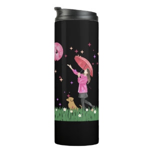 Vaso térmico de acero inoxidable con acuarela mági