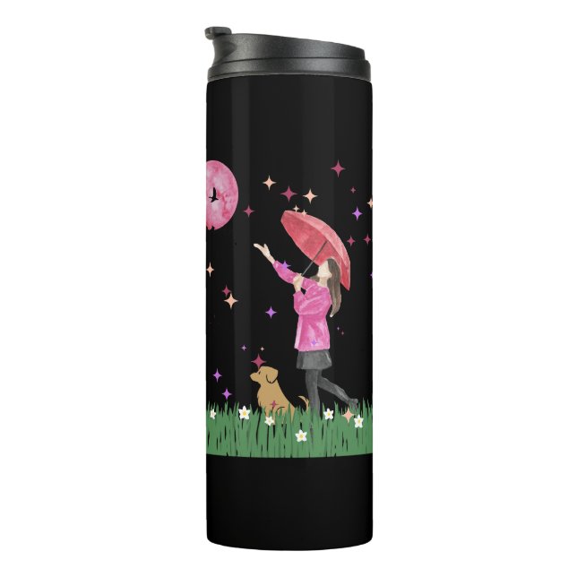Vaso térmico de acero inoxidable con acuarela mági (Rotado hacia la derecha)