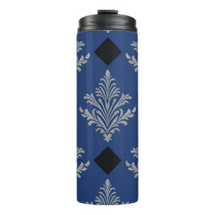 Vaso Térmico de Damasco de Plata Elegante