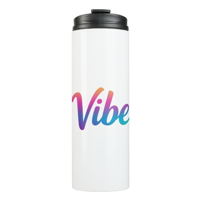 Vaso térmico de gradiente de arcoíris de escritura (Anverso)