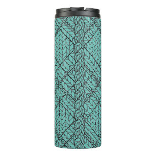 Vaso Térmico de Punto Argyle Verde Turquesa