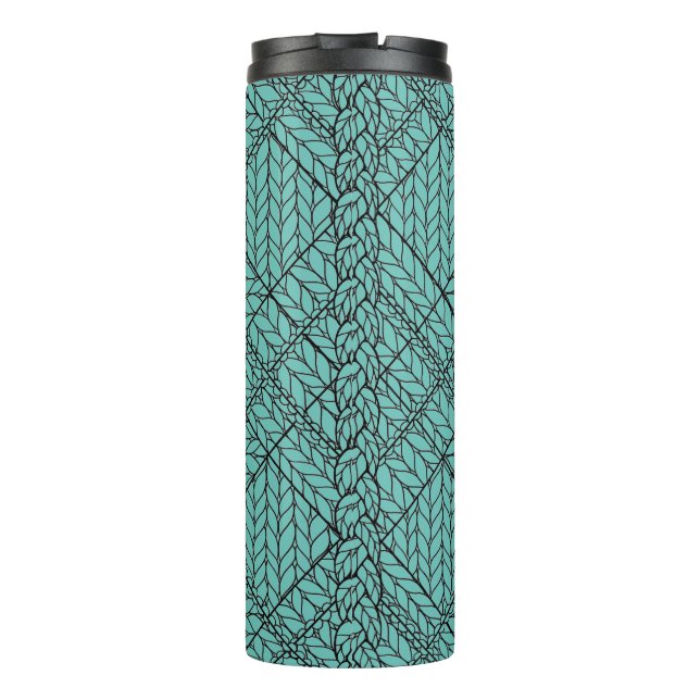 Vaso Térmico de Punto Argyle Verde Turquesa (Reverso)