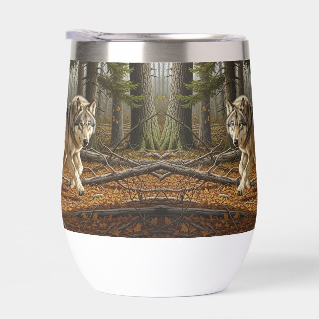 vaso térmico de vino sin tallo estilo 1 lobo (Derecho)