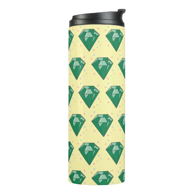Vaso térmico esmeraldas verdes (Rotado hacia la izquierda)