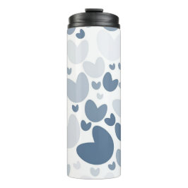 Vaso Térmico Estético de Corazones Azules Elegante