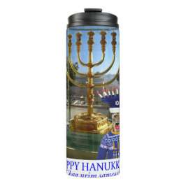 vaso térmico. Feliz Hanukkah. león