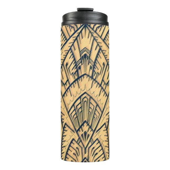 Vaso térmico geométrico arquitectónico Art Deco (Anverso)