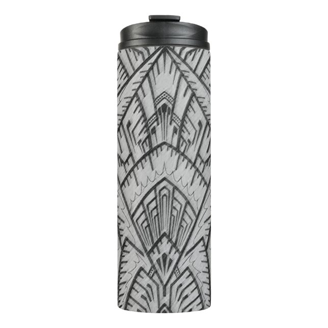 Vaso térmico geométrico arquitectónico Art Deco (Anverso)