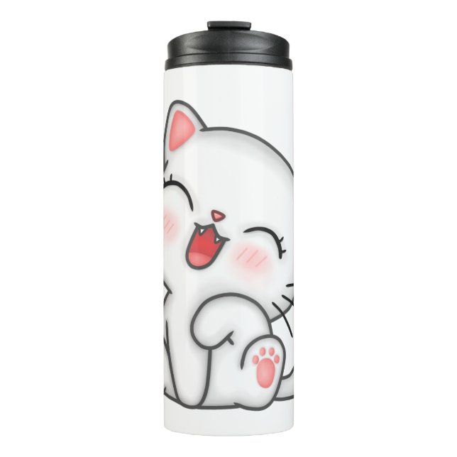 Vaso térmico impreso con gatito lindo (Anverso)