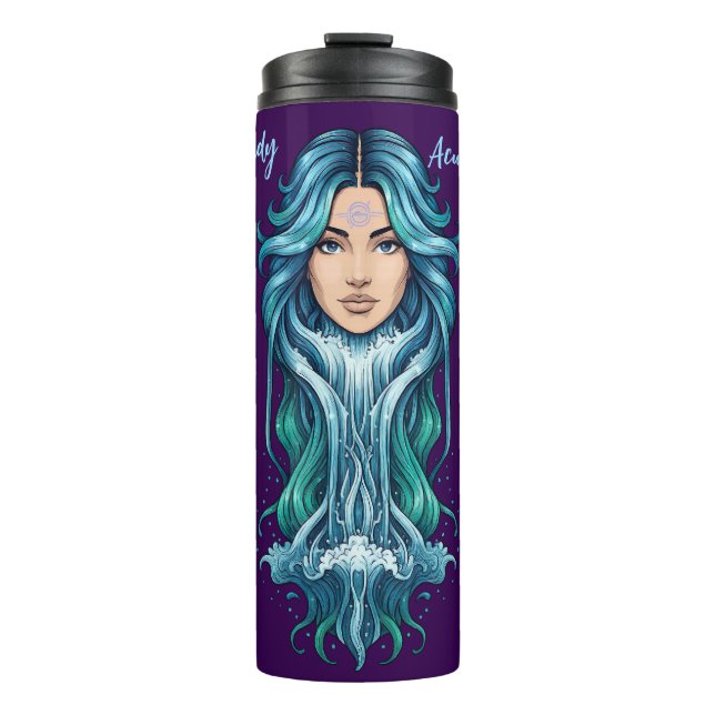 Vaso térmico Lady Acuario – Misterio zodiacal (Anverso)