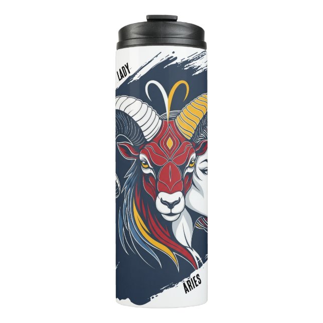 Vaso Térmico Lady Aries - Zodíaco Mujer  (Anverso)