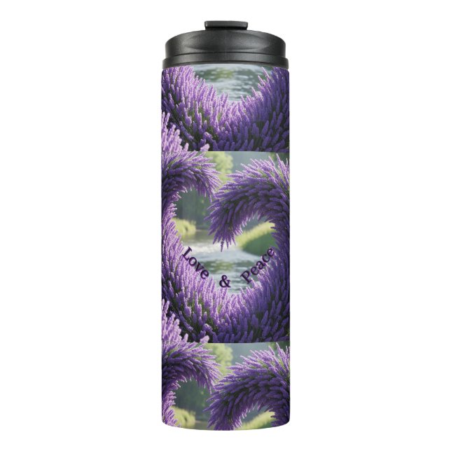 Vaso térmico Lavanda – Love and Peace (Anverso)