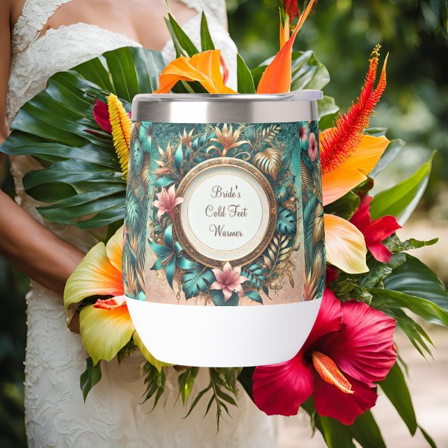 Vaso térmico para vino con elegancia tropical (Subido por el creador)