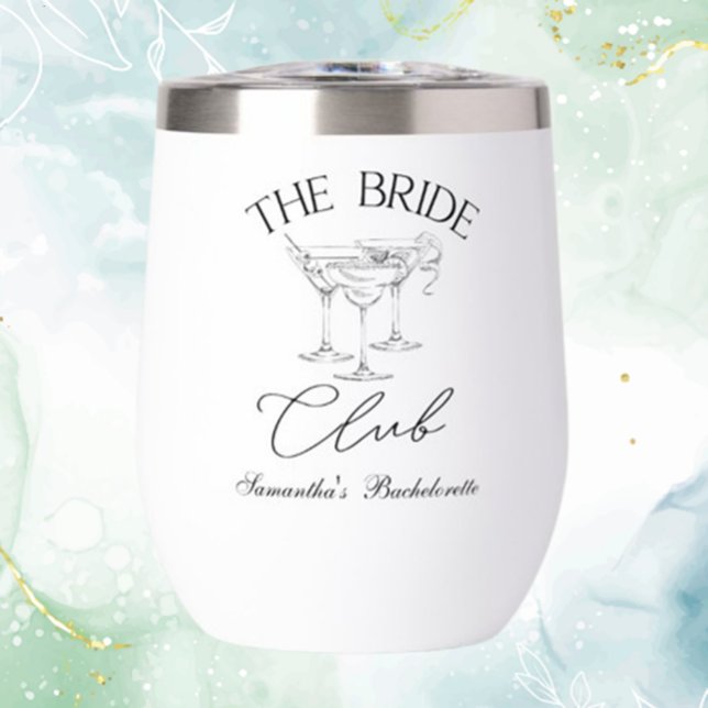 Vaso Térmico Personalizado de Novia para Vino de B (Celebrate your special day with a personalized wedding bride thermal wine tumbler)
