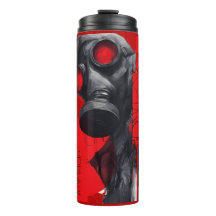 Vaso Térmico Rojo Negro Polka de Basura Máscara de