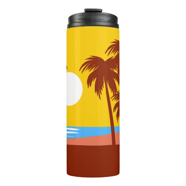 Vaso Térmico Sol palmeras playa (Anverso)