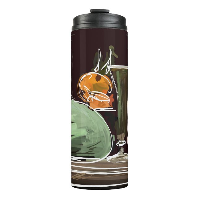 Vaso verde del vino de frutas expresionista (Anverso)