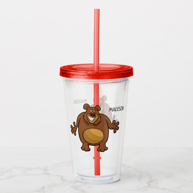Vasos con nombre personalizado Funny Bear (Anverso)