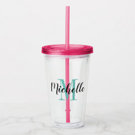 Vasos de acrílico con monograma de nombre personal