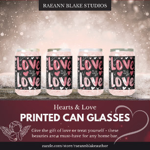 Vasos de Cerveza con Corazones y Amor Impreso