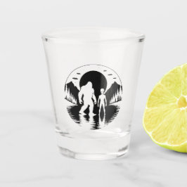 Vasos de chupito de Bigfoot Alien OVNI Críptido