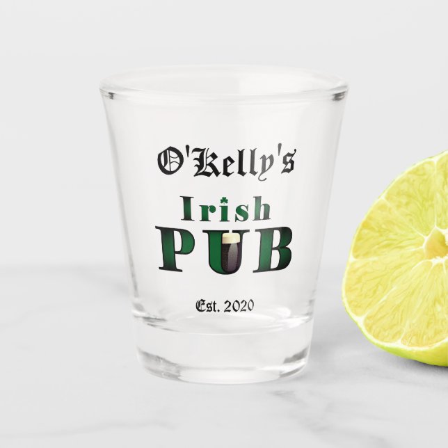 Vasos de chupito de Pub Bar Taberna Irlandesa (Anverso)