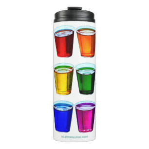 vasos de chupito de SlipperyJoe's seis tazas dispu