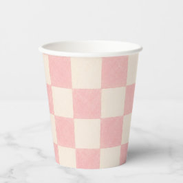 Vasos de fiesta cuadriculados retro rosados
