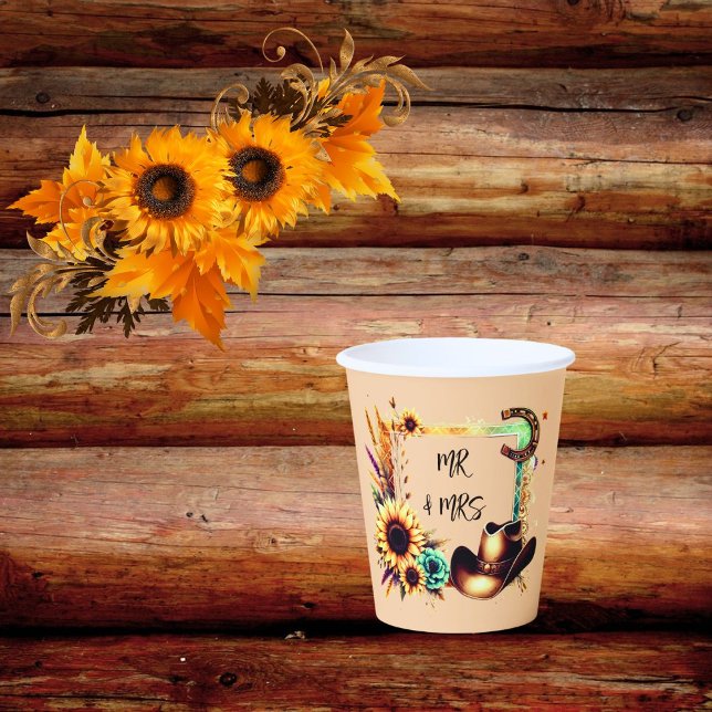 Vasos de fiesta de boda de girasol rústico (Subido por el creador)