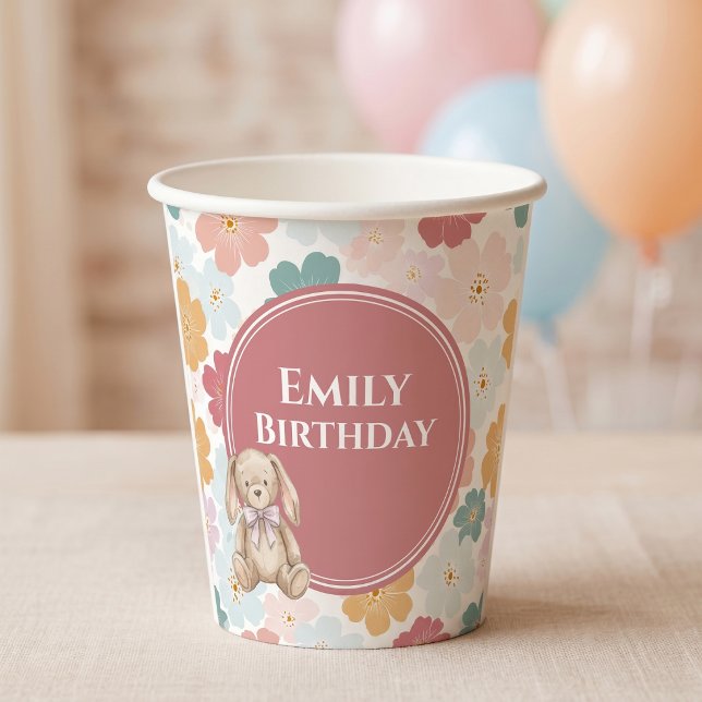 Vasos de fiesta de cumpleaños de conejito lindo (Some Bunny 1st Birthday paper cup
)