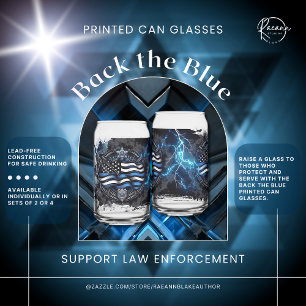 Vasos de lata impresos Back the Blue