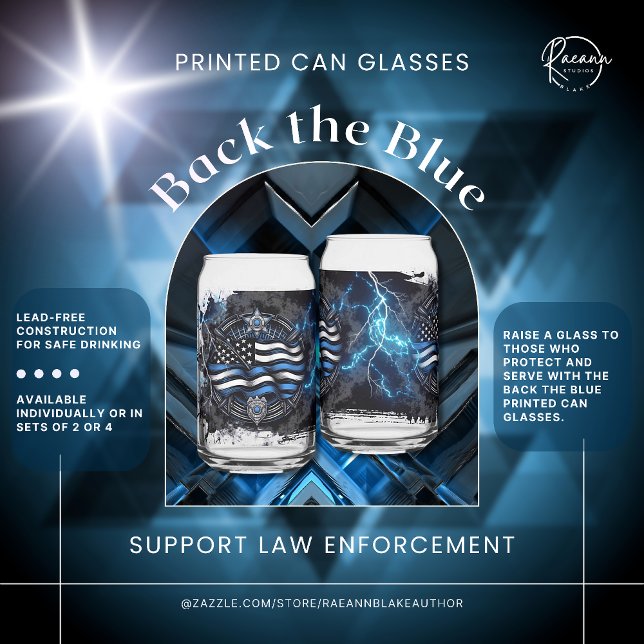 Vasos de lata impresos Back the Blue (Subido por el creador)