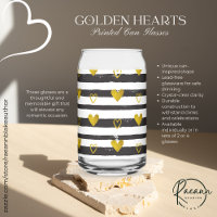 Vasos de lata impresos con corazones de oro para S