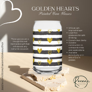 Vasos de lata impresos con corazones de oro para S