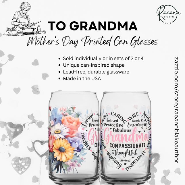 Vasos de lata impresos para el Día de la Madre (Subido por el creador)