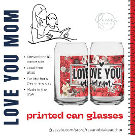 Vasos de lata impresos para el Día de la Madre