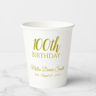 Vasos De Papel 100 Cups de papel de cumpleaños personalizadas
