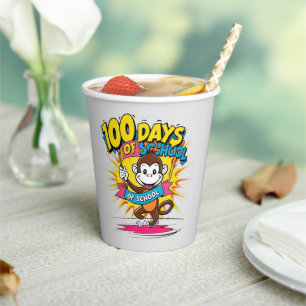 Vasos De Papel 100 días de celebración del Fiesta de monos en la 