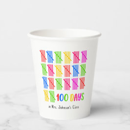 Vasos De Papel 100 días de colorida manifestación escolar