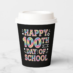 Vasos De Papel 100 días felices del Día del Arco Escolar 100 días
