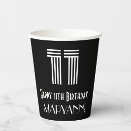 Vasos De Papel 11.º Cumpleaños — Aspecto inspirado en el Art Deco