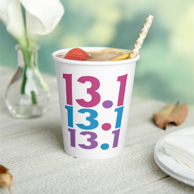 Vasos De Papel 13.1 Maratonista - Tema de media maratón (in situ)