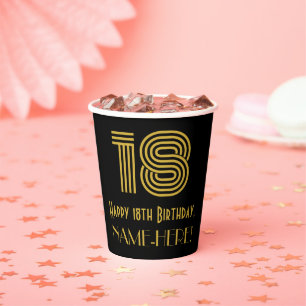 Vasos De Papel 18 Aniversario: Aspecto inspirado por el Art Deco